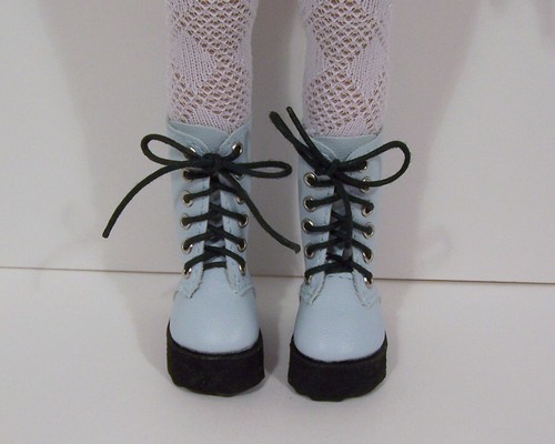 Blue boots doll shoes - boots,
